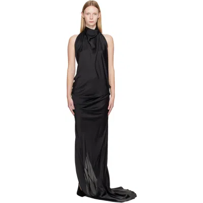 Aaron Esh Black Halter Neck Maxi Dress