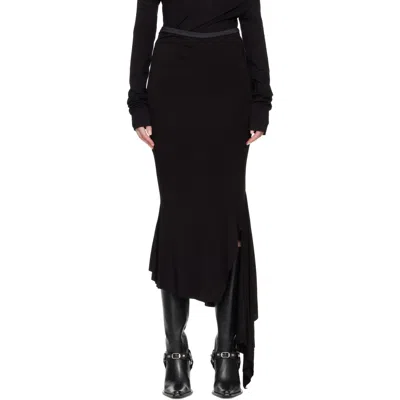 Aaron Esh Black Fishtail Maxi Skirt