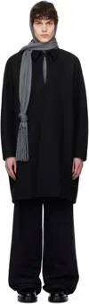 Aaron Esh Black Keyhole Coat In Black Coating