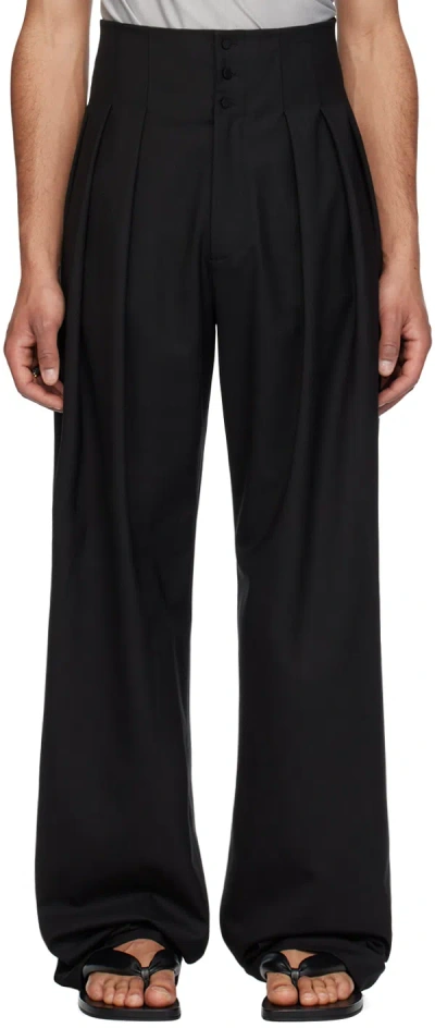 Aaron Esh Black Pleated Trousers