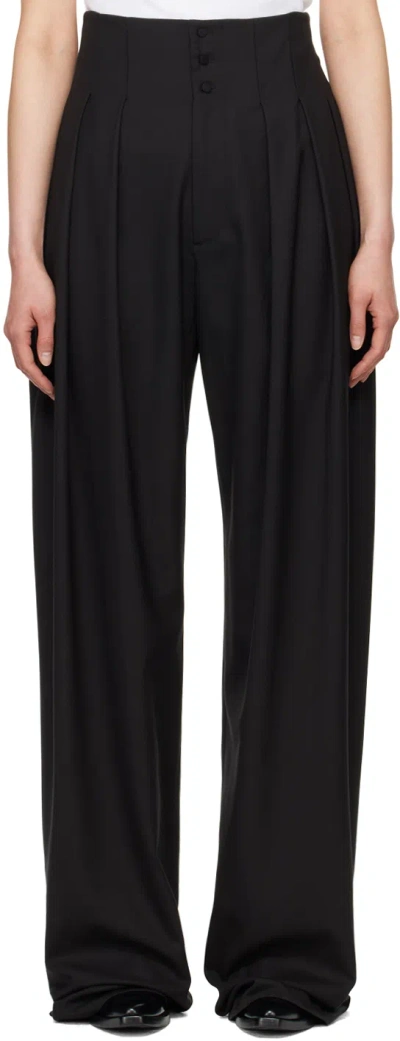 Aaron Esh Black Pleated Trousers
