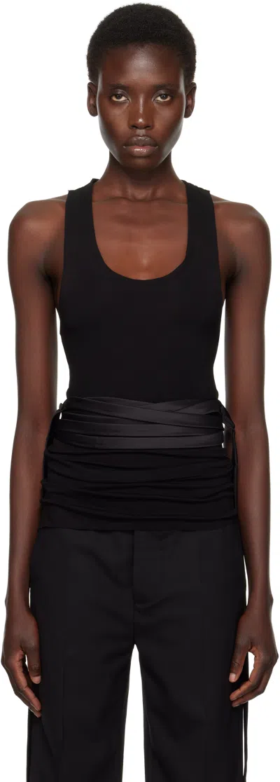 Aaron Esh Black Satin Tie Vest