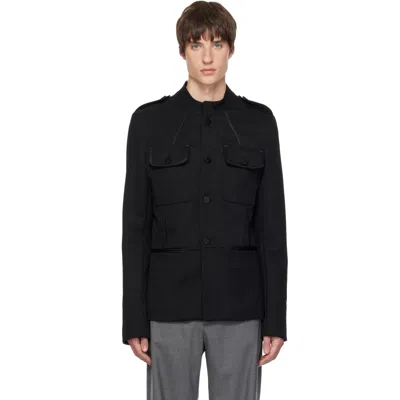 Aaron Esh Black Twill Blouson Jacket