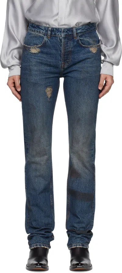 Aaron Esh Blue Washed Denim Jeans