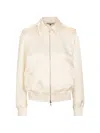 Aaron Esh Collared Bomber Jacket In Neutral