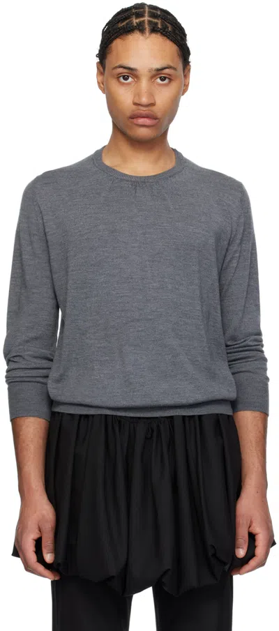 Aaron Esh Grau Ruched Sweater In Grey