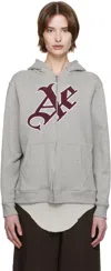Aaron Esh Gray 'ae' Hoodie In Grey