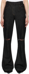 Aaron Esh Gray Distressed Jeans In Dark Grey Wash