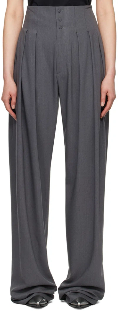 Aaron Esh Grey Pleated Trousers In Grey