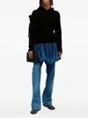 Aaron Esh Mohair Tied Hooded Sweater In Black