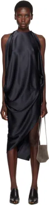 Aaron Esh Navy Open Arm Evening Minidress