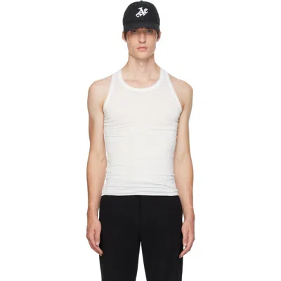 Aaron Esh Off-white Jersey Satin Trim Tank Top