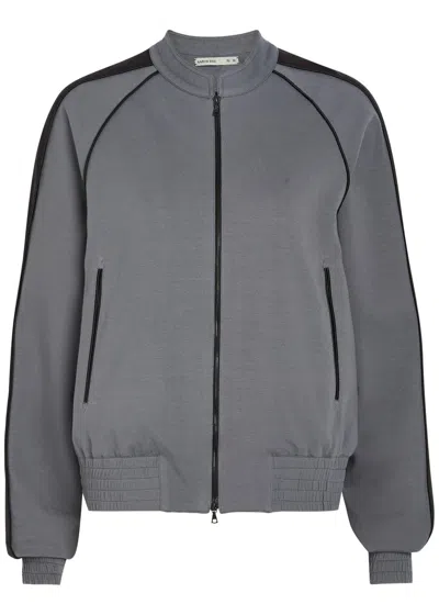 Aaron Esh Panelled Jersey Varsity Jacket In Gray