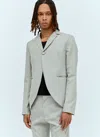 Aaron Esh Peplum Cut-away Blazer In Grey