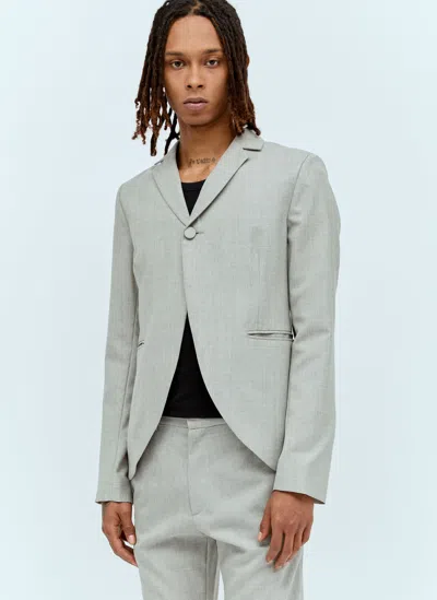 Aaron Esh Peplum Cut-away Blazer In Grey