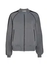 Aaron Esh Panelled Jersey Varsity Jacket In Gray