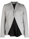Aaron Esh Pleat-detail Wool Blazer In Grey