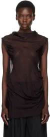 Aaron Esh Purple Draped Sleeveless Blouse
