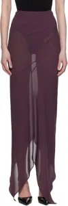 Aaron Esh Purple Paneled Midi Skirt In Purple Crepe