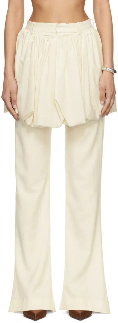Aaron Esh Ssense Exclusive Beige Layered Trousers In Off White