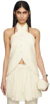 Aaron Esh Ssense Exclusive Off-white Halter Neck Camisole In Off White