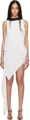 Aaron Esh Ssense Exclusive White Boat Neck Minidress In White