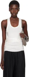 Aaron Esh White Satin Tie Jersey Vest