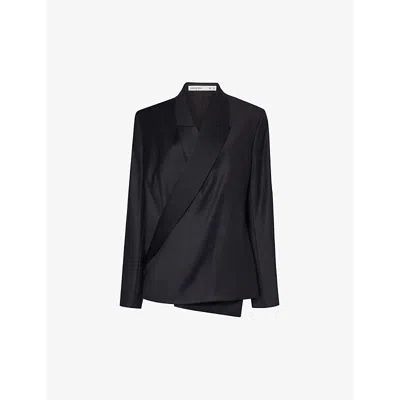 Aaron Esh Low Lapel In Black/black