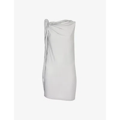 Aaron Esh Womens Grey Sleeveless Draped-panel Cotton-jersey Top