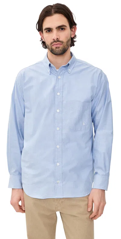 Aaron Levine Logo Oxford Shirt Blue