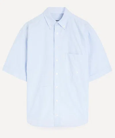 Aaron Levine Mens Oxford Relaxed Button-down Shirt In Sky Blue