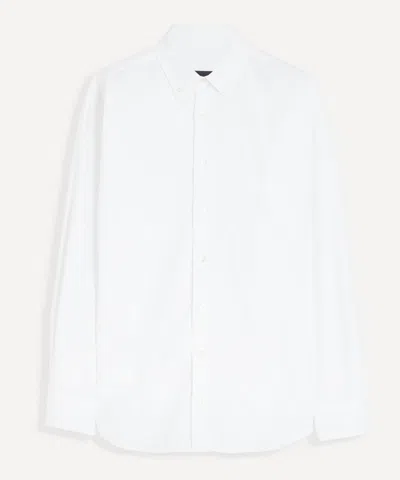 Aaron Levine Mens Oxford Relaxed Button-down Shirt In Sky Blue In White