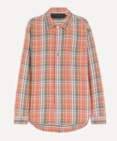 Aaron Levine Mens Sunburn Flannel Shirt In Pink