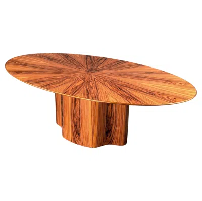 Pre-owned Aaron Saxton Modern 84 Inch Unique Santos Rosewood Oval Dining Table By  In Brown