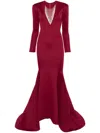 Aavva Crystal-embellished Mermaid Gown In Red
