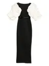 Aavva Crystal-embellished Puff-sleeve Dress In Black