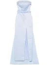 Aavva Floral-embroidered Gown In Blue