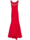 Aavva Fringed Mermaid Gown In Red