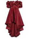 Aavva Off-shoulder Puffy Gown In Red