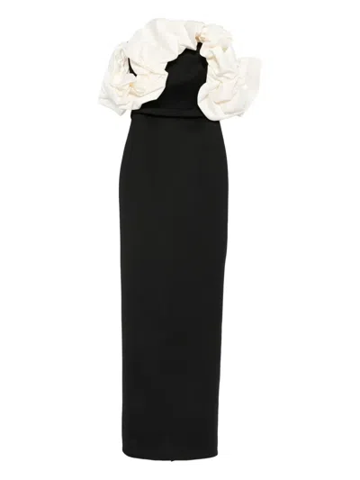 Aavva Off-shoulder Ruffled Midi Dress In Black