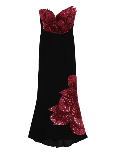 Aavva Sequin-embellished Strapless Dress In Black