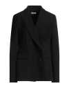 A.b. A. B. Woman Blazer Black Size 8 Polyester, Virgin Wool, Elastane In Black