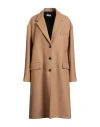 A.b. A. B. Woman Coat Camel Size 8 Wool, Polyamide In Nude