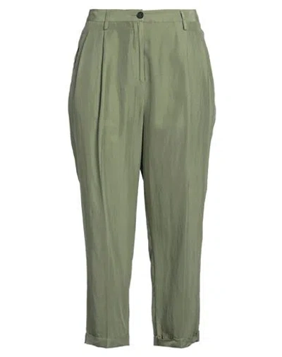 A.b. A. B. Woman Pants Military Green Size 12 Silk