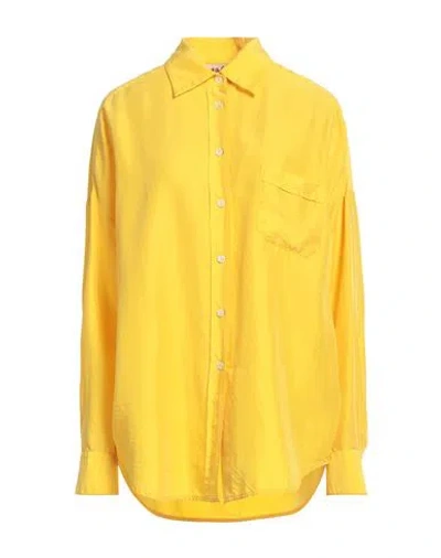 A.b. A. B. Woman Shirt Yellow Size 8 Silk
