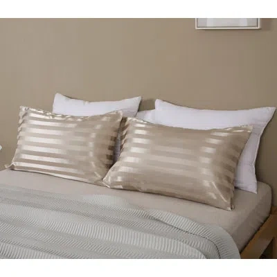 A.b. Anastasha Microfiber Satin Pillowcase In Beige