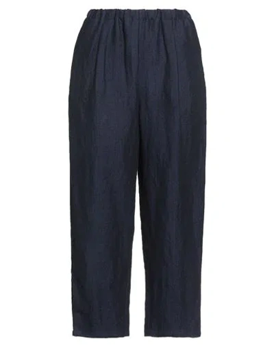 A.b  Apuntob A. B Apuntob Woman Pants Midnight Blue Size S Linen, Virgin Wool
