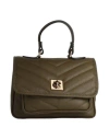 Ab Asia Bellucci Woman Handbag Military Green Size - Soft Leather In Green