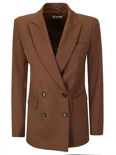 A.b. Double-breasted Jacket In Brown