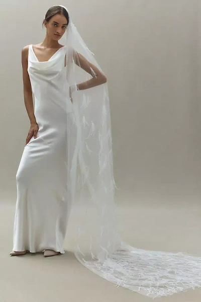 A.b. Ellie Charlotte Feather Veil In White
